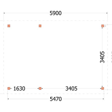 Buitenverblijf Siena 5900x4150x2500mm (bxdxh)