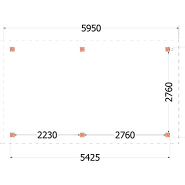Buitenverblijf Siena 5950x3500x2500mm (bxdxh)