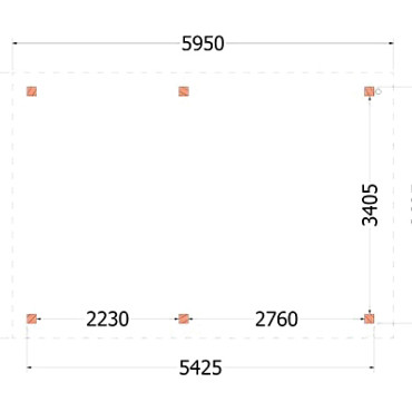 Buitenverblijf Siena 5950x4150x2500mm (bxdxh)