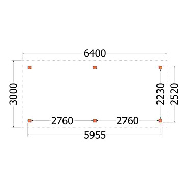 Buitenverblijf Siena 6400x3000x2500mm (bxdxh)