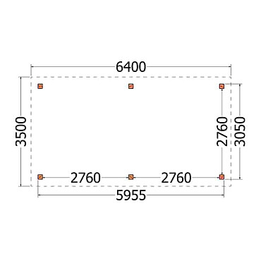 Buitenverblijf Siena 6400x3500x2500mm (bxdxh)