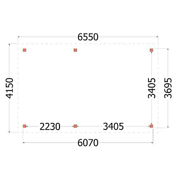 Buitenverblijf Siena 6550x4150x2500mm (bxdxh)