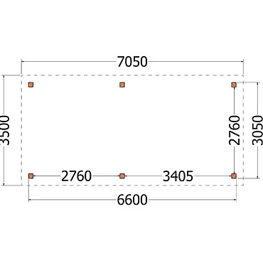 Buitenverblijf Siena 7050x3500x2500mm (bxdxh)