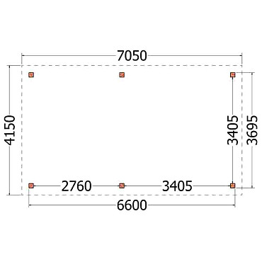 Buitenverblijf Siena 7050x4150x2500mm (bxdxh)