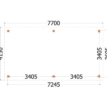 Buitenverblijf Siena 7700x4150x2500mm (bxdxh)