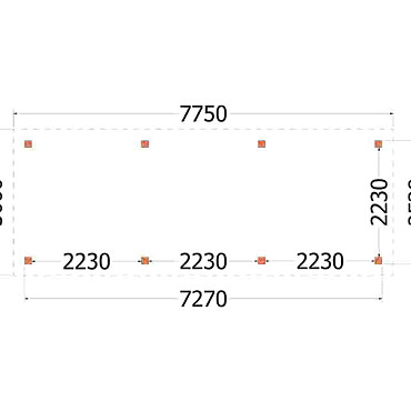 Buitenverblijf Siena 7750x3000x2500mm (bxdxh)