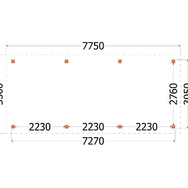 Buitenverblijf Siena 7750x3500x2500mm (bxdxh)