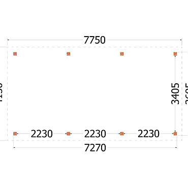 Buitenverblijf Siena 7750x4150x2500mm (bxdxh)