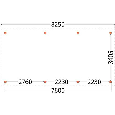 Buitenverblijf Siena 8250x4150x2500mm (bxdxh)