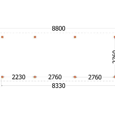 Buitenverblijf Siena 8800x3500x2500mm (bxdxh)