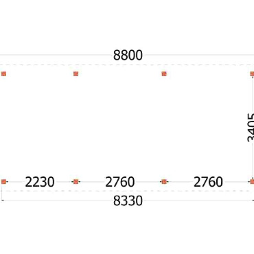 Buitenverblijf Siena 8800x4150x2500mm (bxdxh)