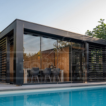 Buitenverblijf Verona model links 5100x3350x2500mm (bxdxh)