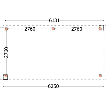 Buitenverblijf Verona model links 6250x3350x2500mm (bxdxh)