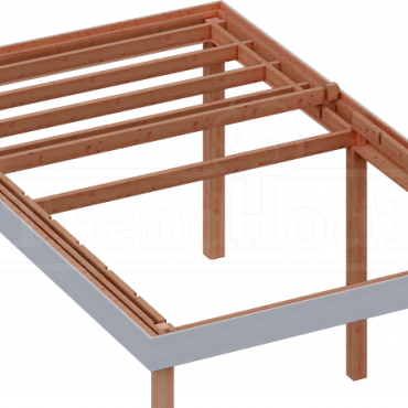 Buitenverblijf Verona model links 7550x3350x2500mm (bxdxh)