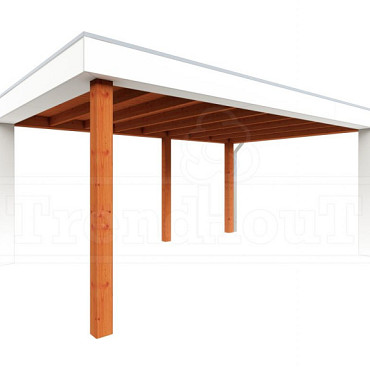 Buitenverblijf Verona model rechts 5100x4000x2500mm (bxdxh)