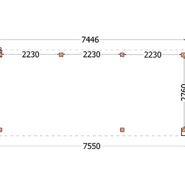 Buitenverblijf Verona model rechts 7550x3350x2500mm (bxdxh)