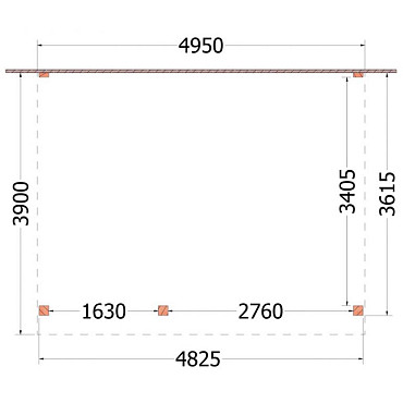 Aanbouwveranda Ancona 4150x3900x2600mm (bxdxh) rechts