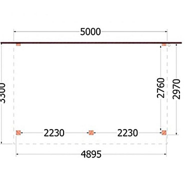 Aanbouwveranda Ancona 5000x3300x2600mm (bxdxh)