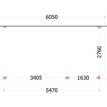 Aanbouwveranda Lucca 6050x3250x2600mm (bxdxh) rechts