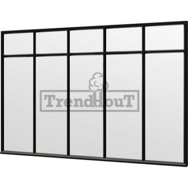 Steel Look raam 3405x2200mm zwart module E-02