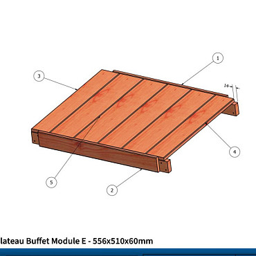 Buitenkeuken Buffet | Legplateau Module E 560x510x60mm