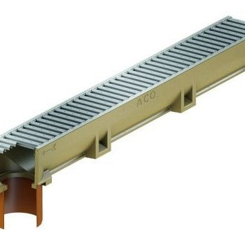 ACO Euroline 2.0 H100 gootelement L=1000mm incl. verzinkt stalen sleufrooster uitloop 110mm