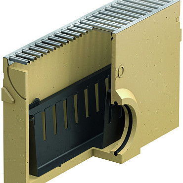 ACO Euroline 2.0 H100 vuilvanger L=500mm, incl. emmer en verzinkt stalen rooster