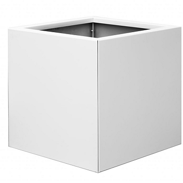 Bloembak vlak - Wit (RAL9016) fijnstructuur 60x60x60cm