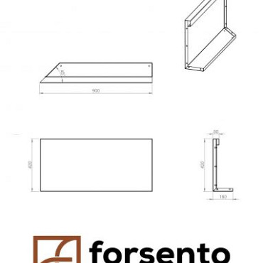 Component Module+ Uitwendig hoekpaneel-Links (B) 90x42cm Corten