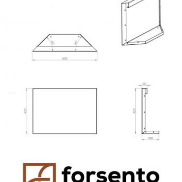 Component Module+ Kopschot paneel (D) 60x42cm Corten