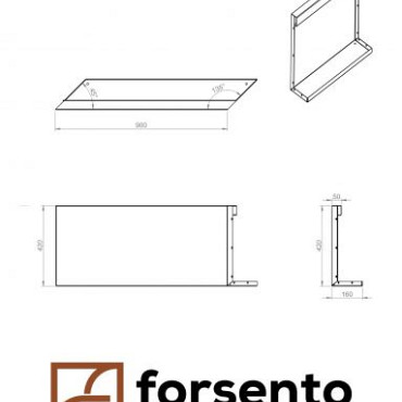Component Module+ Parallel paneel-R (E) 90x42cm Corten