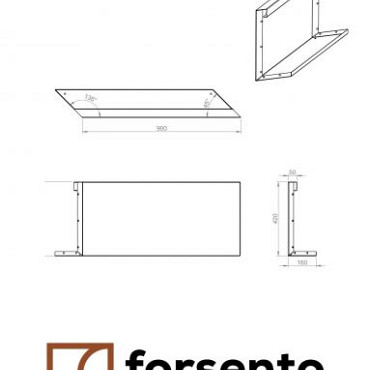 Component Module+ Parallel paneel-L (E) 90x42cm Corten