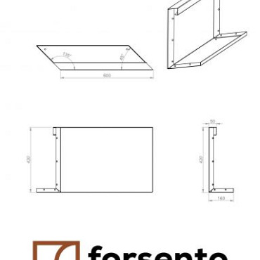 Component Module+ Parallel paneel-L (E) 60x42cm Corten