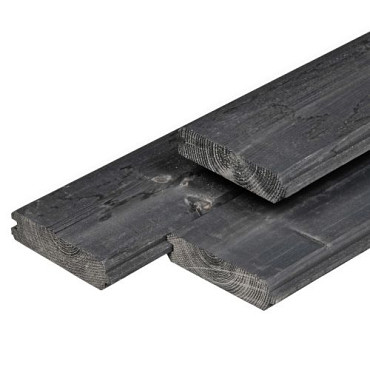 Douglas geschaafd Blokhutprofiel 2,8x19,5x500cm zwart gedompeld / OP=OP