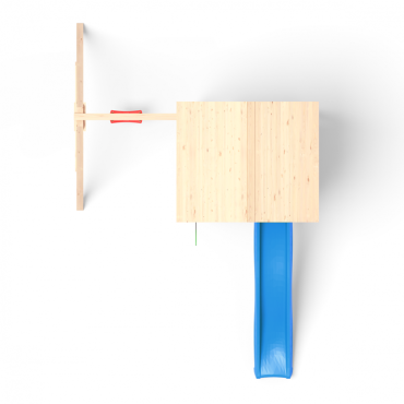 Douglas speeltoestel Kopervik met XXL blauwe glijbaan.