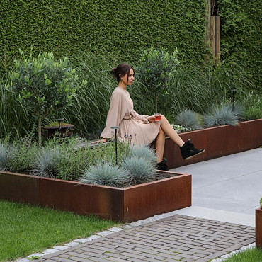 Plantenbak Module+ Corten 210x210x28cm (90cm diep)