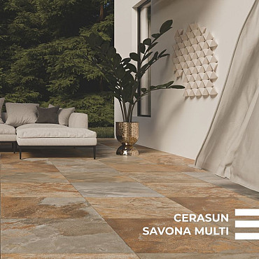 Cerasun Savona Multi Antracite 60x60x4cm