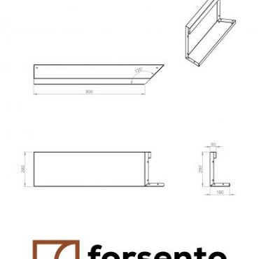 Component Module+ Inwendig hoekpaneel-Rechts (C) 90x28cm Corten