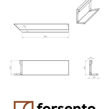 Component Module+ Inwendig hoekpaneel-Links (C) 90x28cm Corten