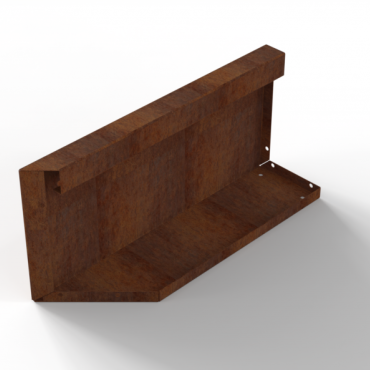 Bloembak Module+ Uitwendig hoekpaneel-Rechts (B) Corten 60x28cm