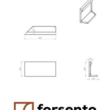Component Module+ Uitwendig hoekpaneel-Links (B) 60x28cm Corten