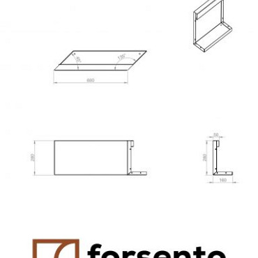 Component Module+ Parallel paneel-R (E) 60x28cm Corten