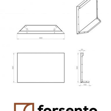Component Module+ Kopschot paneel (D) 90x56cm Corten