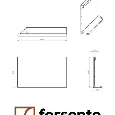 Component Module+ Uitwendig hoekpaneel-Links (B) 90x56cm Corten