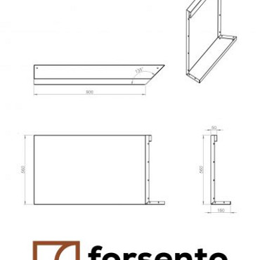 Component Module+ Inwendig hoekpaneel-Rechts (C) 90x56cm Corten