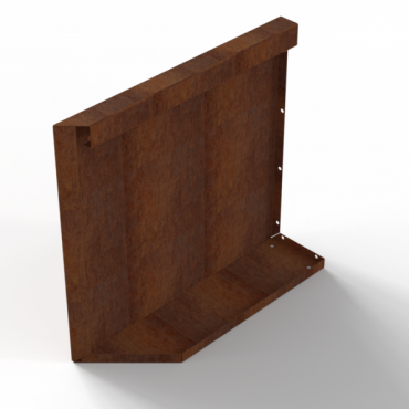 Plantenbak Module+ Uitwendig hoekpaneel (B) 60x56cm Rechts Corten