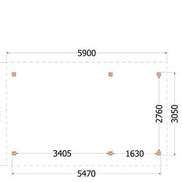 Kapschuur de Hoeve XL 5900x3800x3450mm (bxdxh) rechts