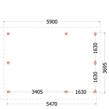 Kapschuur de Hoeve XL 5900x4400x3750mm (bxdxh) rechts