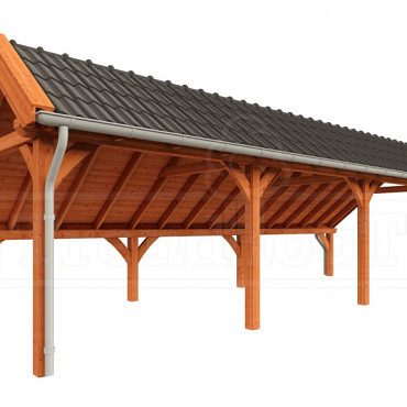 Kapschuur de Hoeve XL 9900x3800x3450mm (bxdxh) rechts