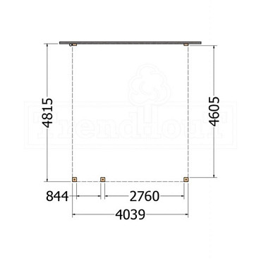 Aanbouwveranda Modena 4050x4850x2700mm (bxdxh) links